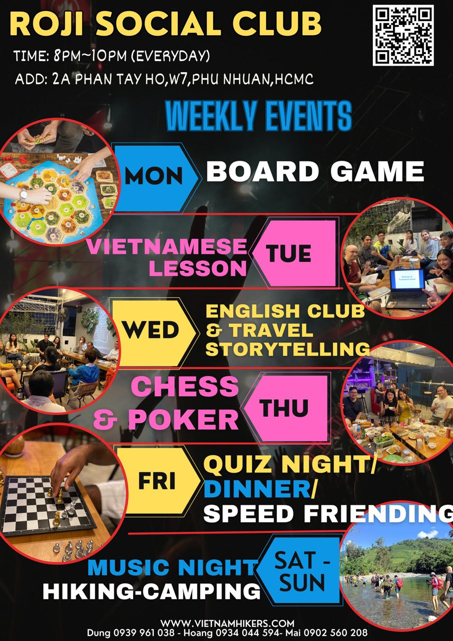 Fridays: Quiz night |Dinner together | Speed Friending | Speed Dating