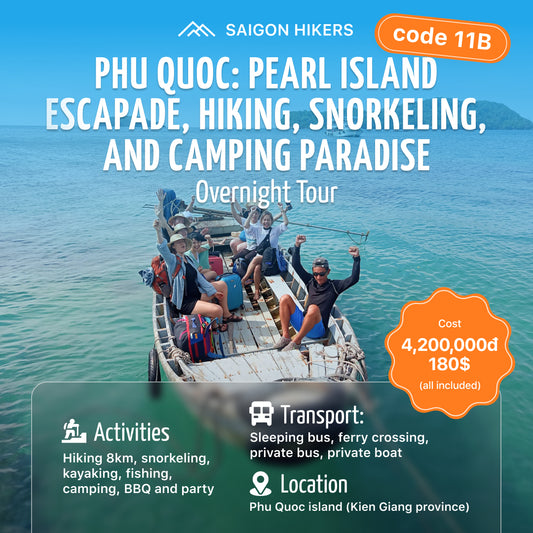 11B: (2 DAYS) Phu Quoc: Pearl Island Escapade, Hiking, Snorkeling, and Camping Paradise