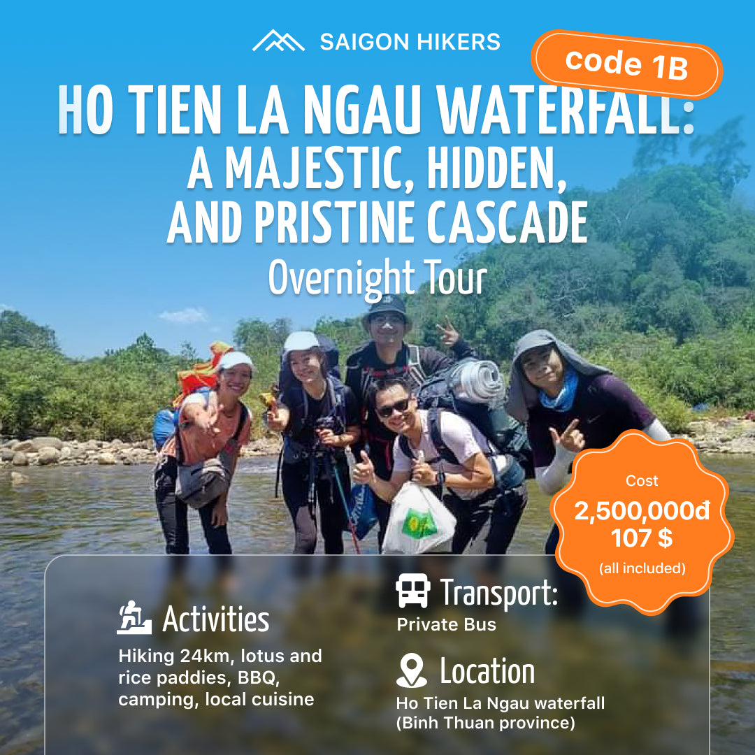 1B:（2 天）Ho Tien La Ngau 瀑布：雄伟、隐蔽、原始的瀑布