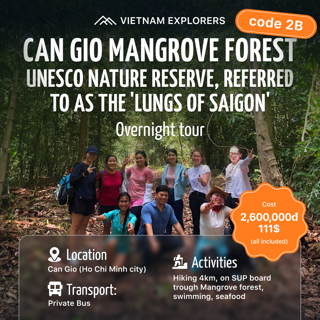 2B: (2 DÍAS) ¡Bosque de manglares Can Gio y campamento en la isla Can Thanh!