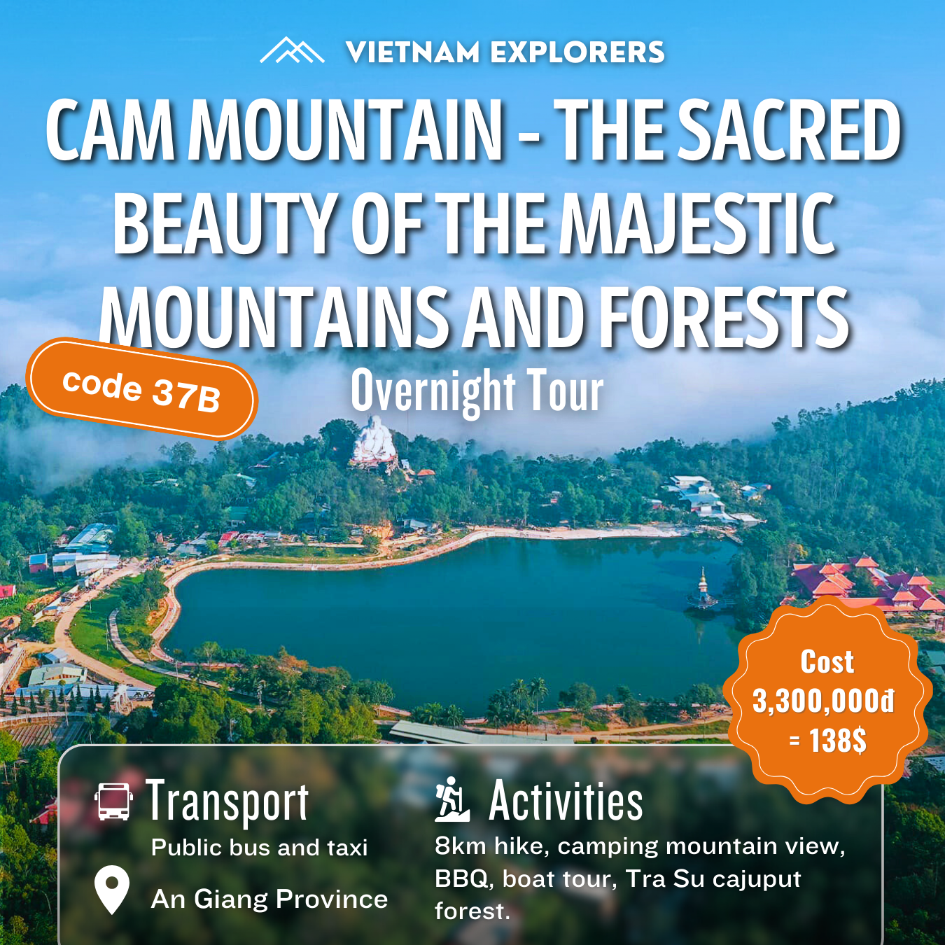 37B: (2일) Cam Mountain 및 Tra Su Cajuput: 장엄한 산과 숲의 신성한 아름다움