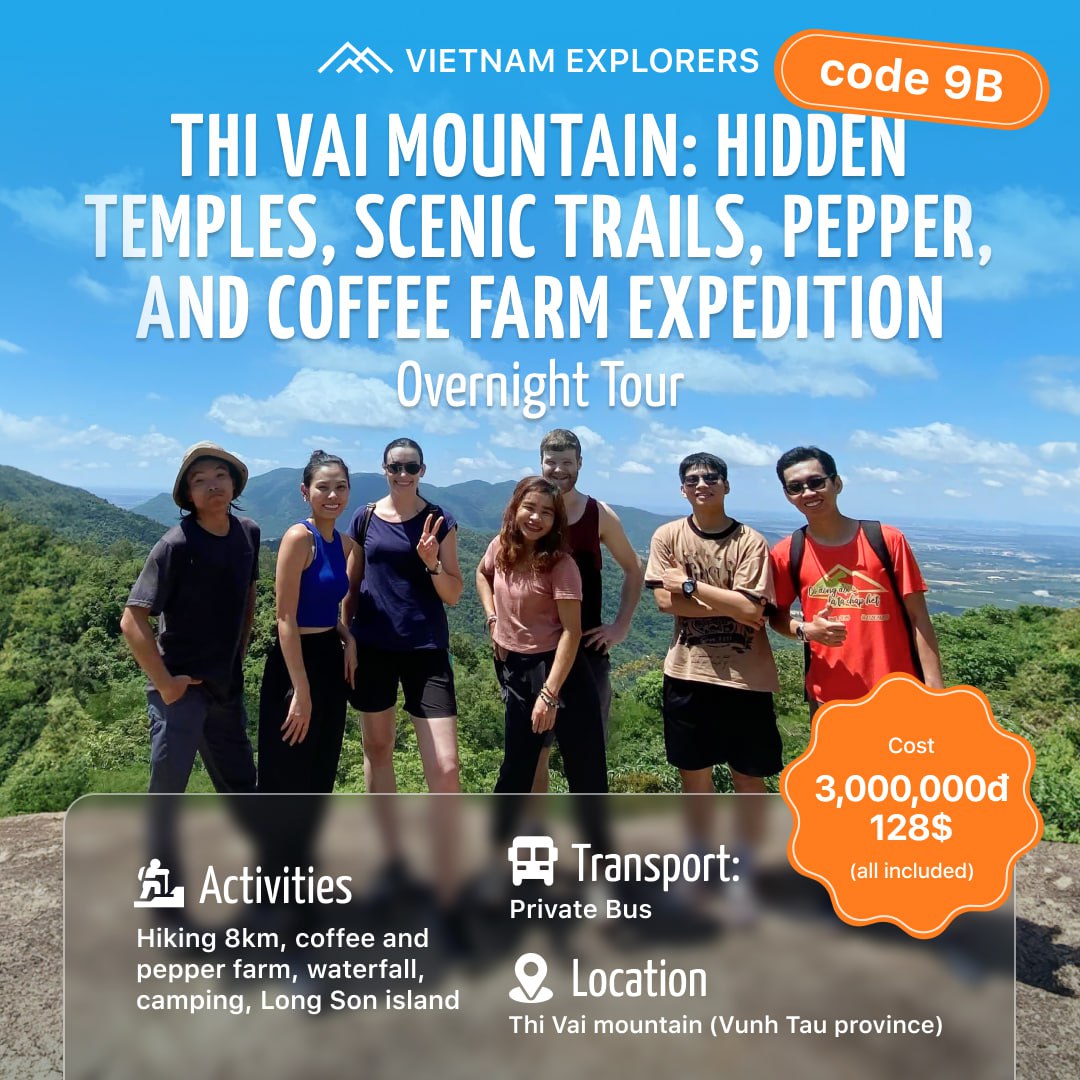 9B: (2 DAYS) Thi Vai Mountain and Long Son Island: Hidden Temples, Scenic Trails, Waterfalls